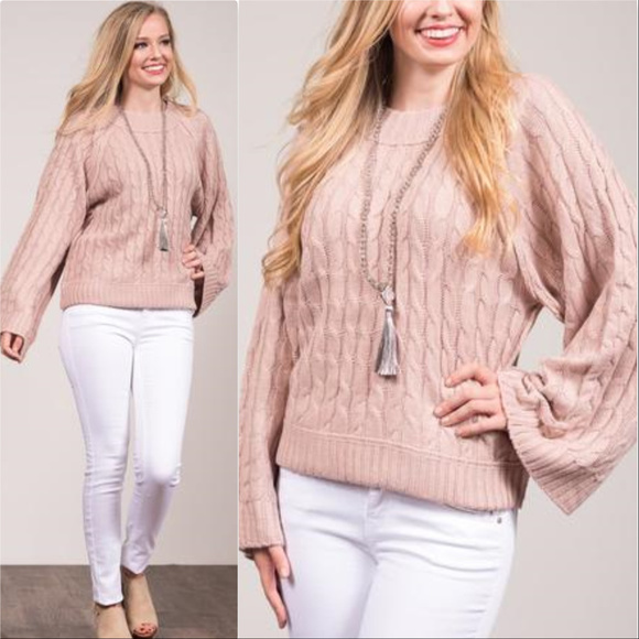 Sweaters - BLUSH KNIT SWEATER